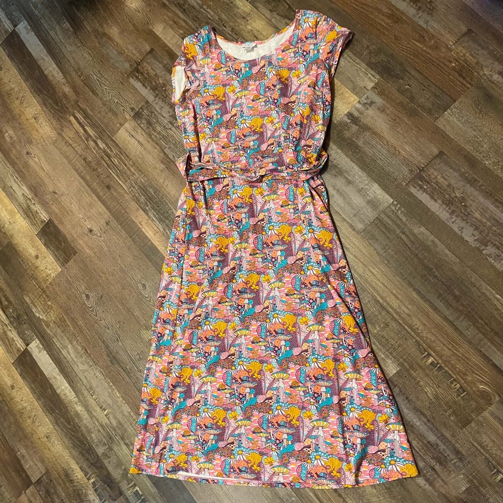 Magnificent Mushrooms Maxi Dress in Pink